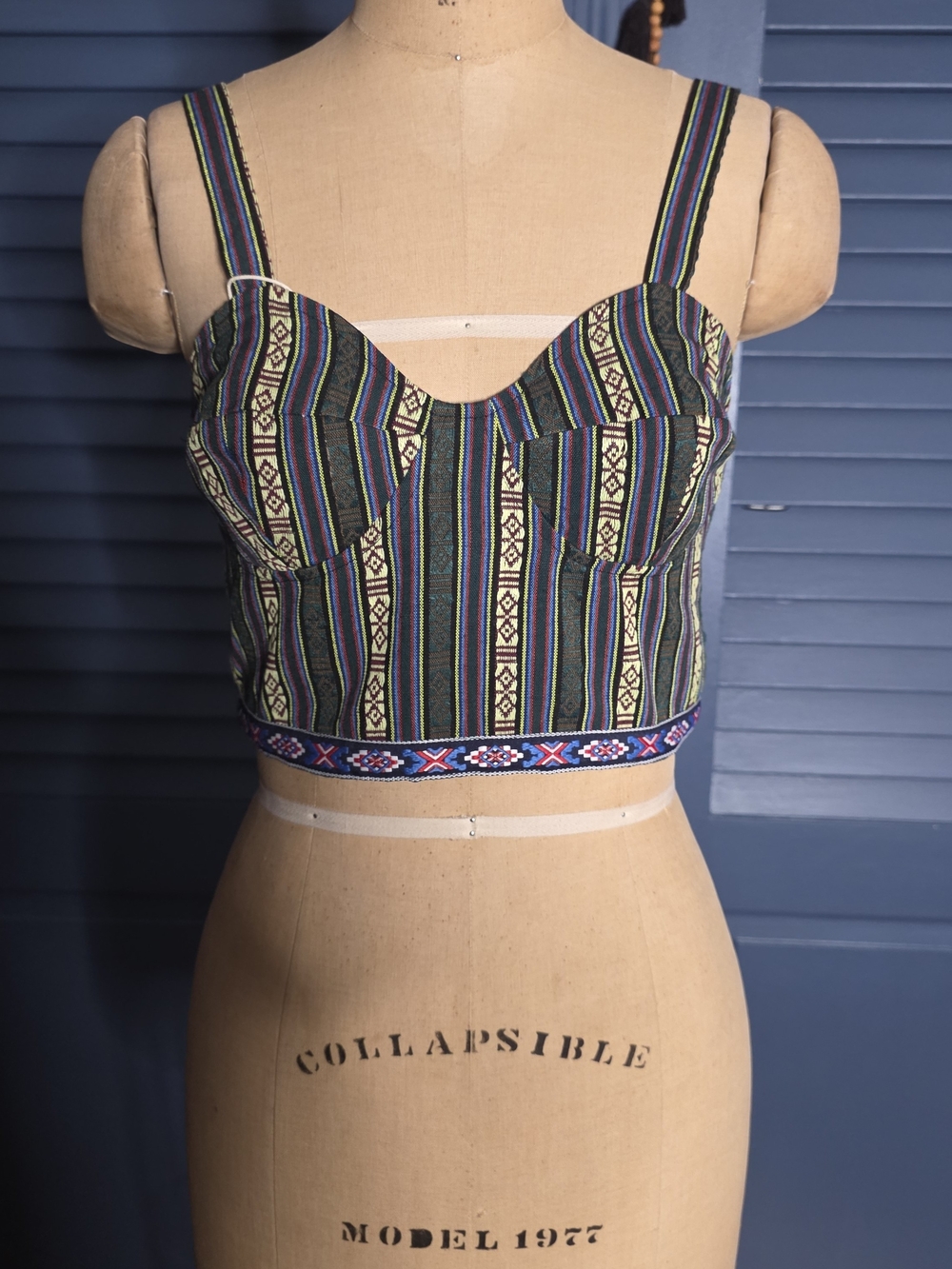 RAGA Multicolor Striped Tribal Crop Bustier Top